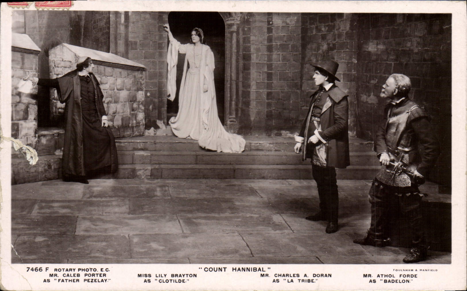 Vintage Postcard Theater Count Hannibal Clotilde TRibe