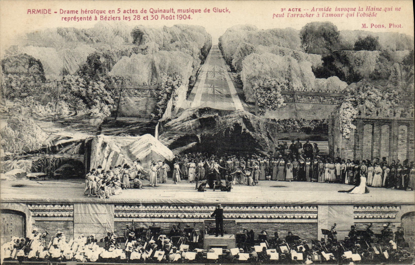 Vintage Postcard Theater Armide Drama Quinault Gluck Beziers