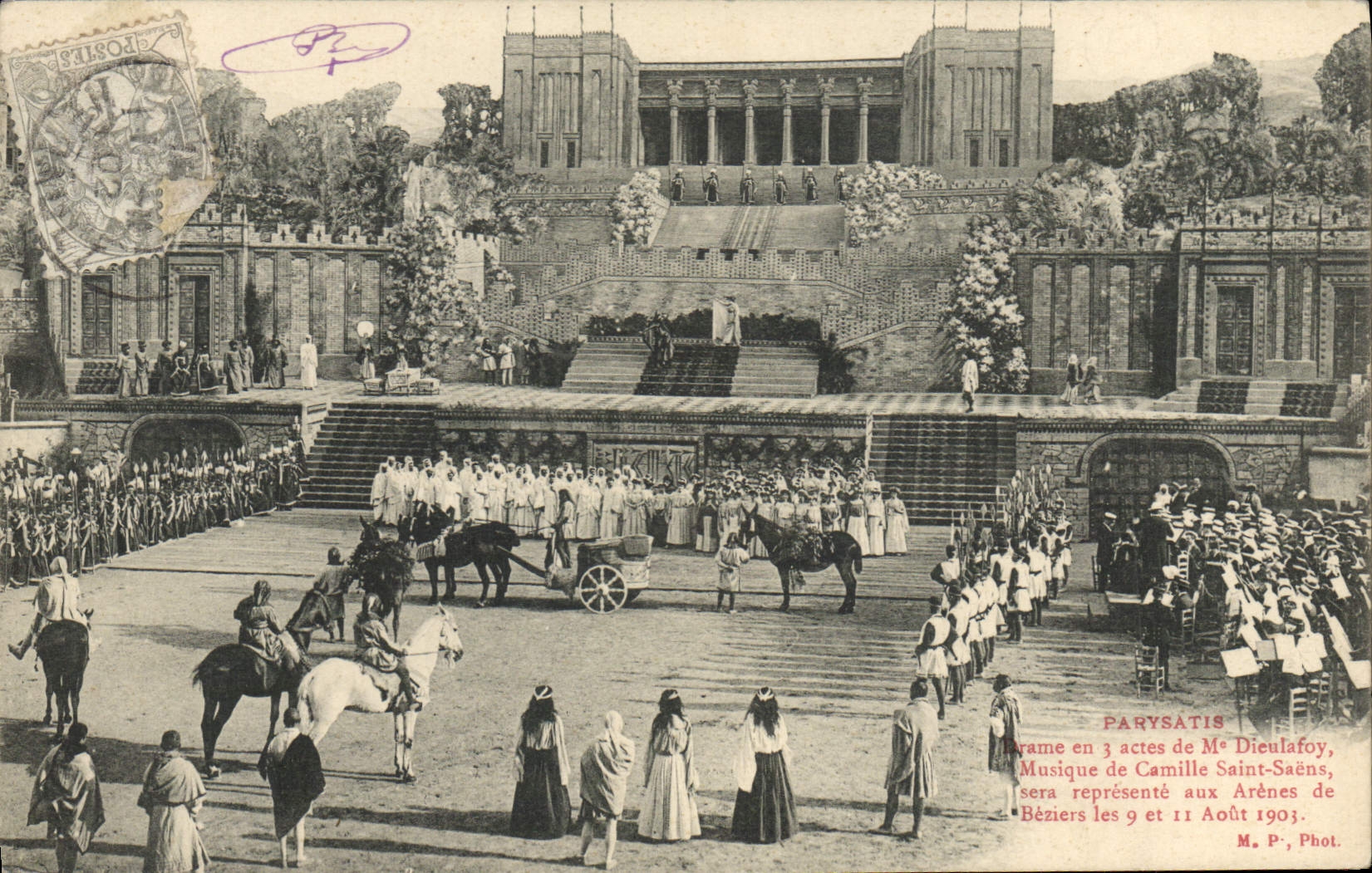 CPA Theatre Parysatis Dieulafoy Arenes de Beziers