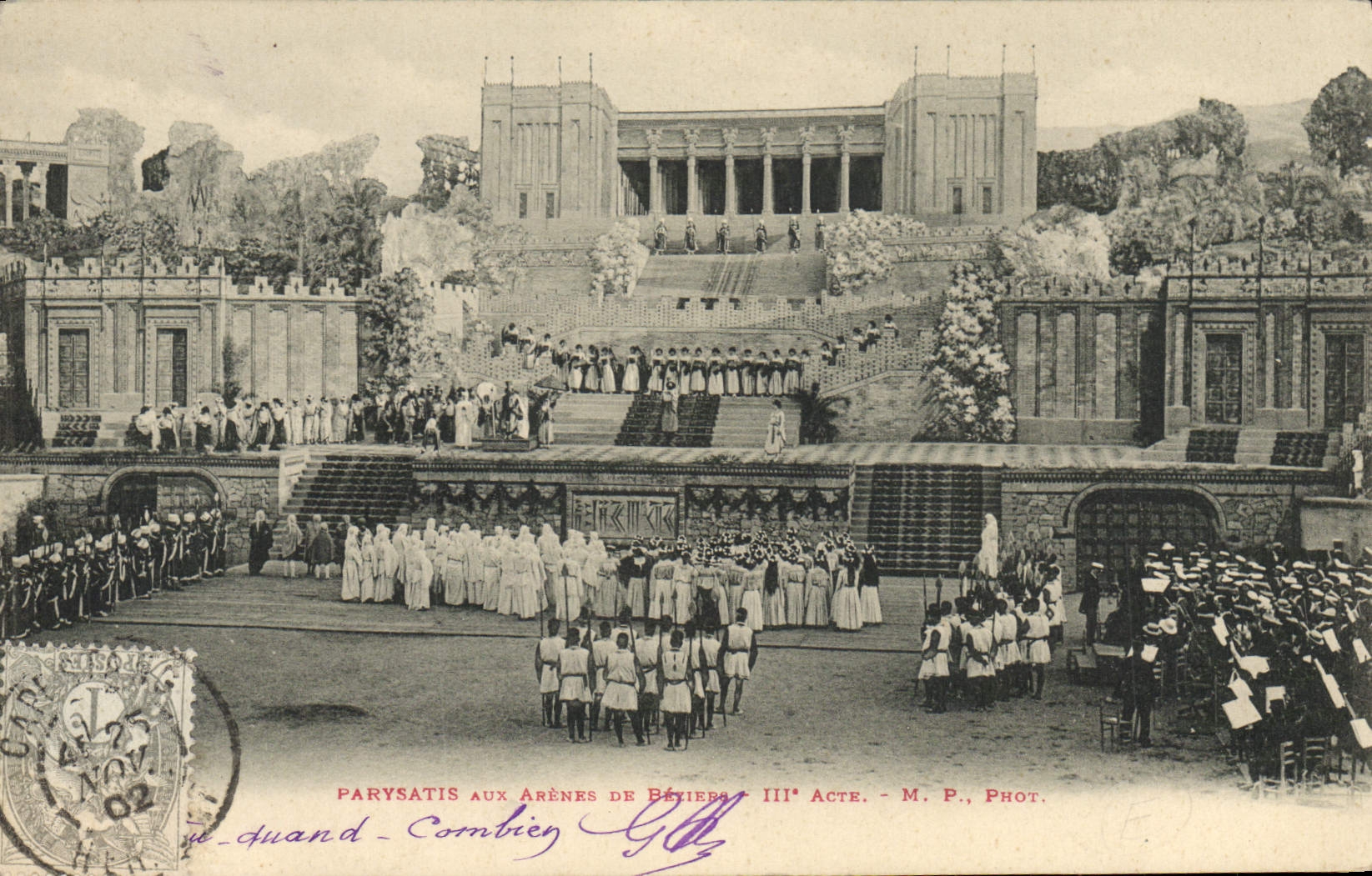 CPA Theatre Parysatis Dieulafoy Arenes de Beziers 