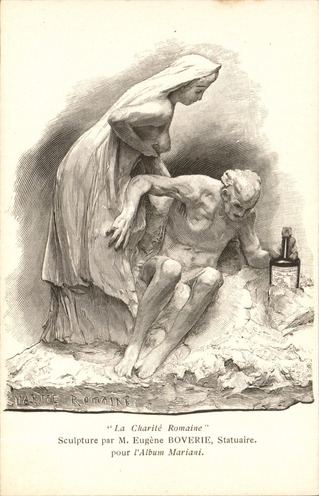 Vintage Postcard Fantasy Illustrator human charity Eugene Boverie Mariani Album