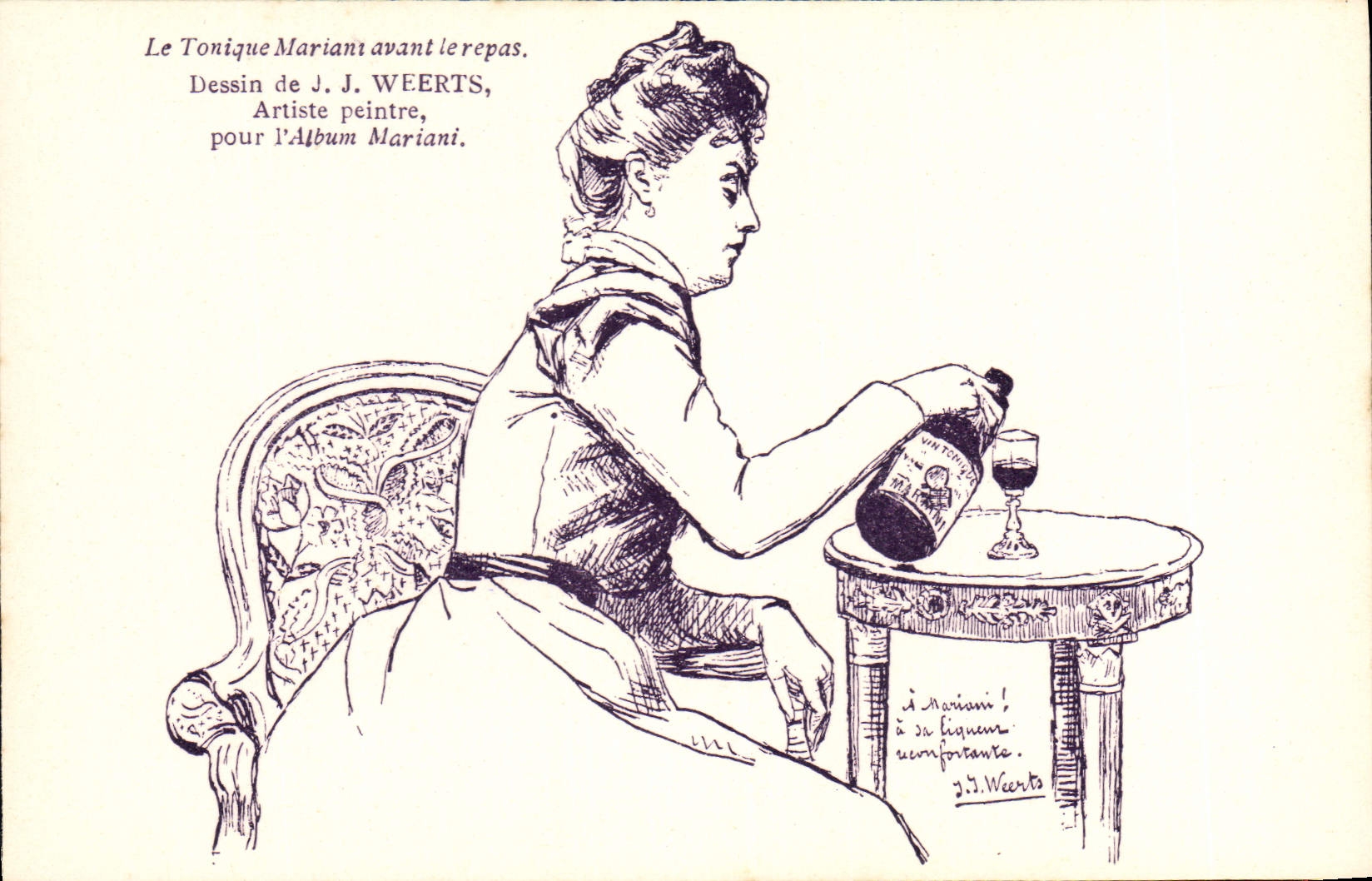 Vintage Postcard Fantasy Illustrator the tonic Mariani Weerts Mariani Album