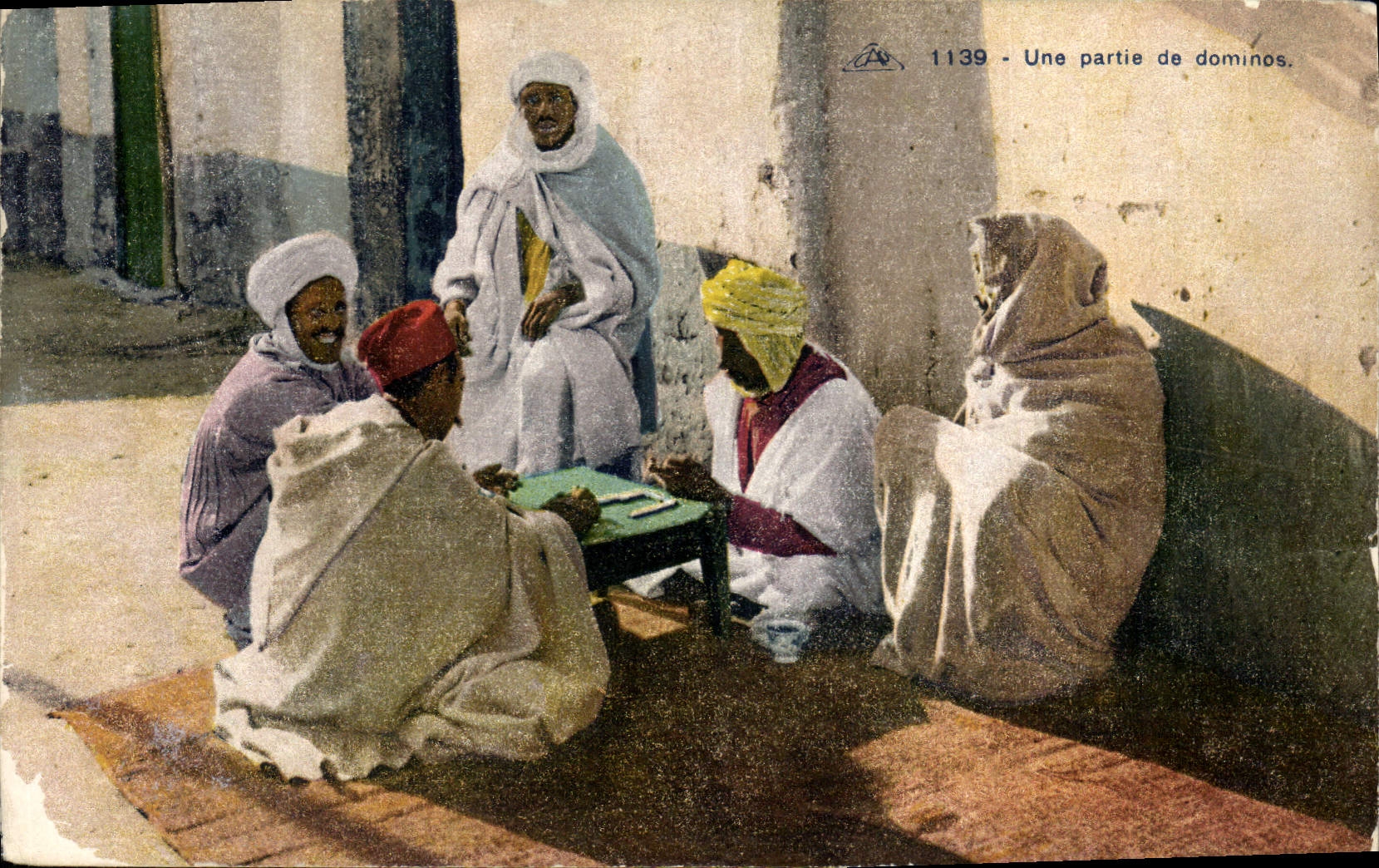 Vintage Postcard part of dominos