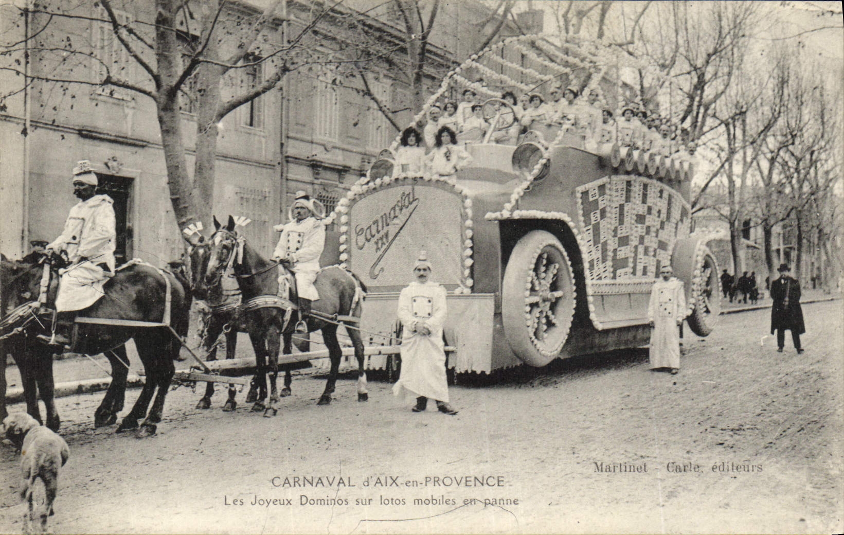 CPA Aix en Provence Carnaval Les joyeux dominos sur lotos mobiles en panne 