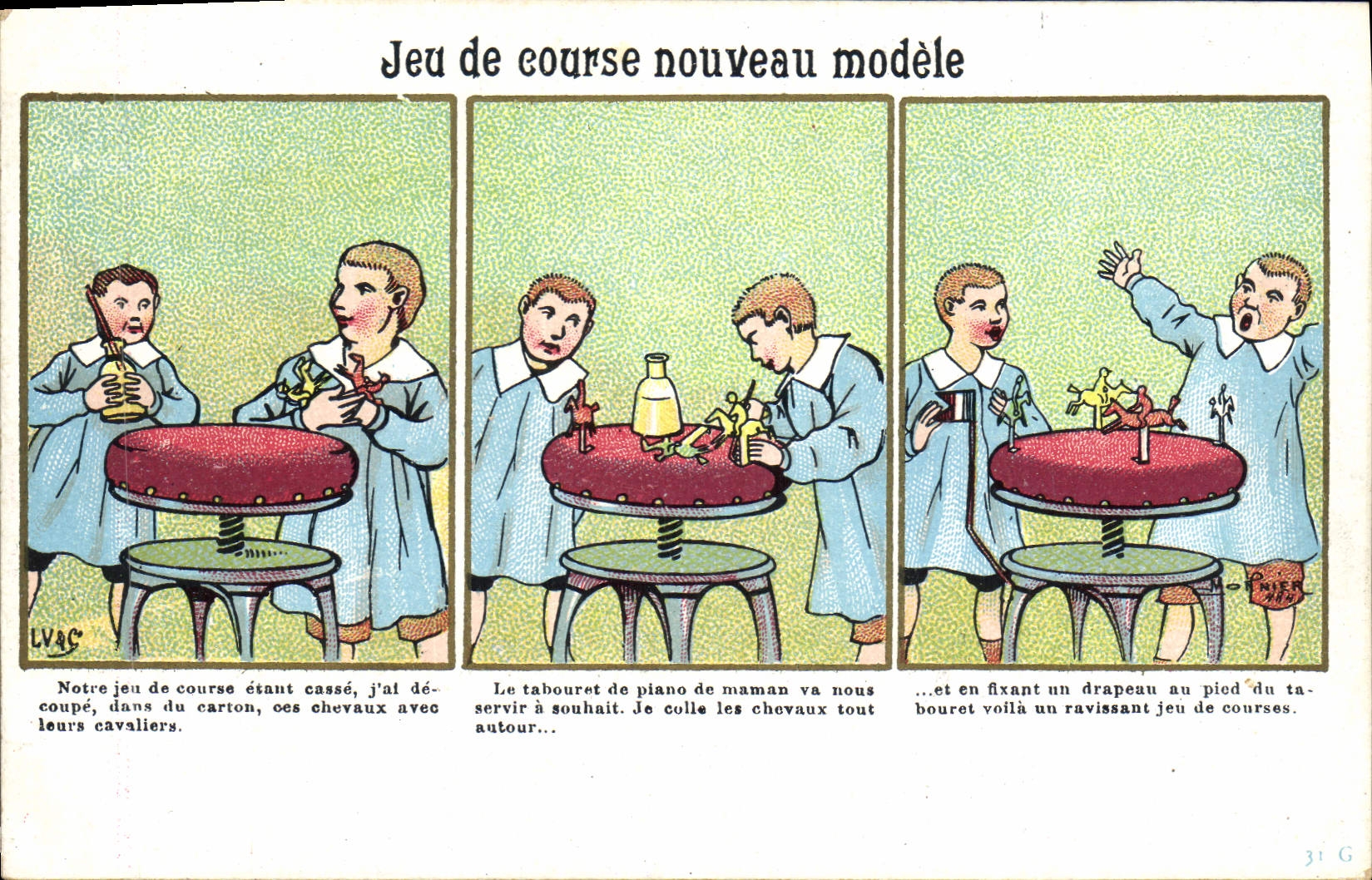 Vintage Postcard Children model Play of race new