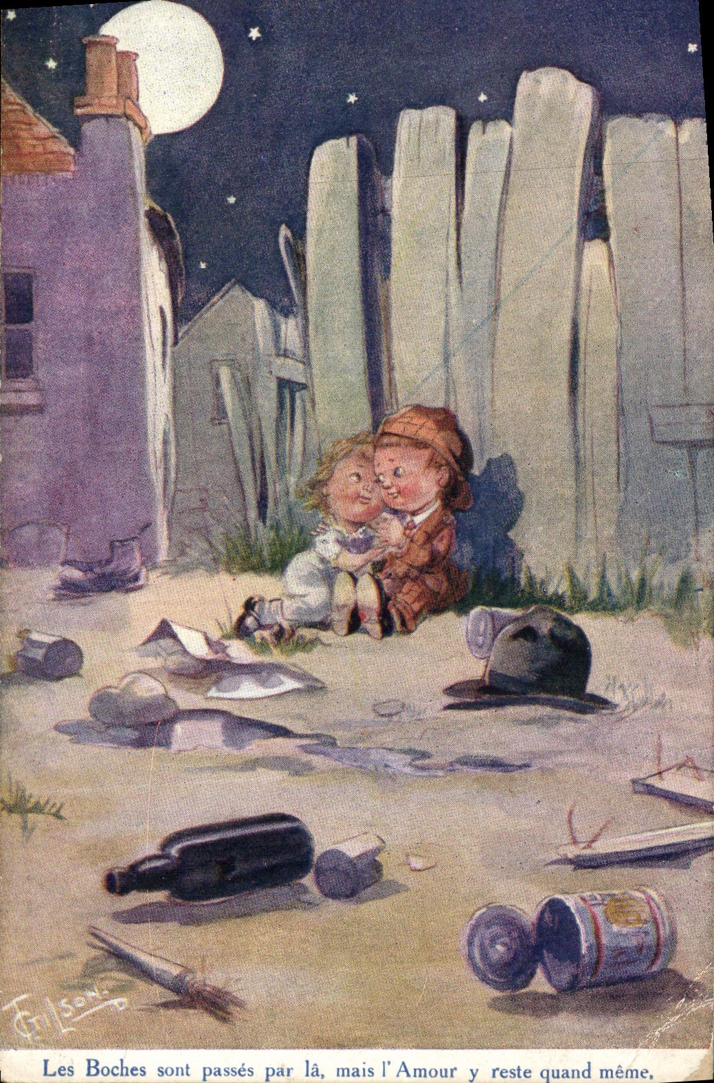 Vintage Postcard Fantasy Illustrator Children Boches