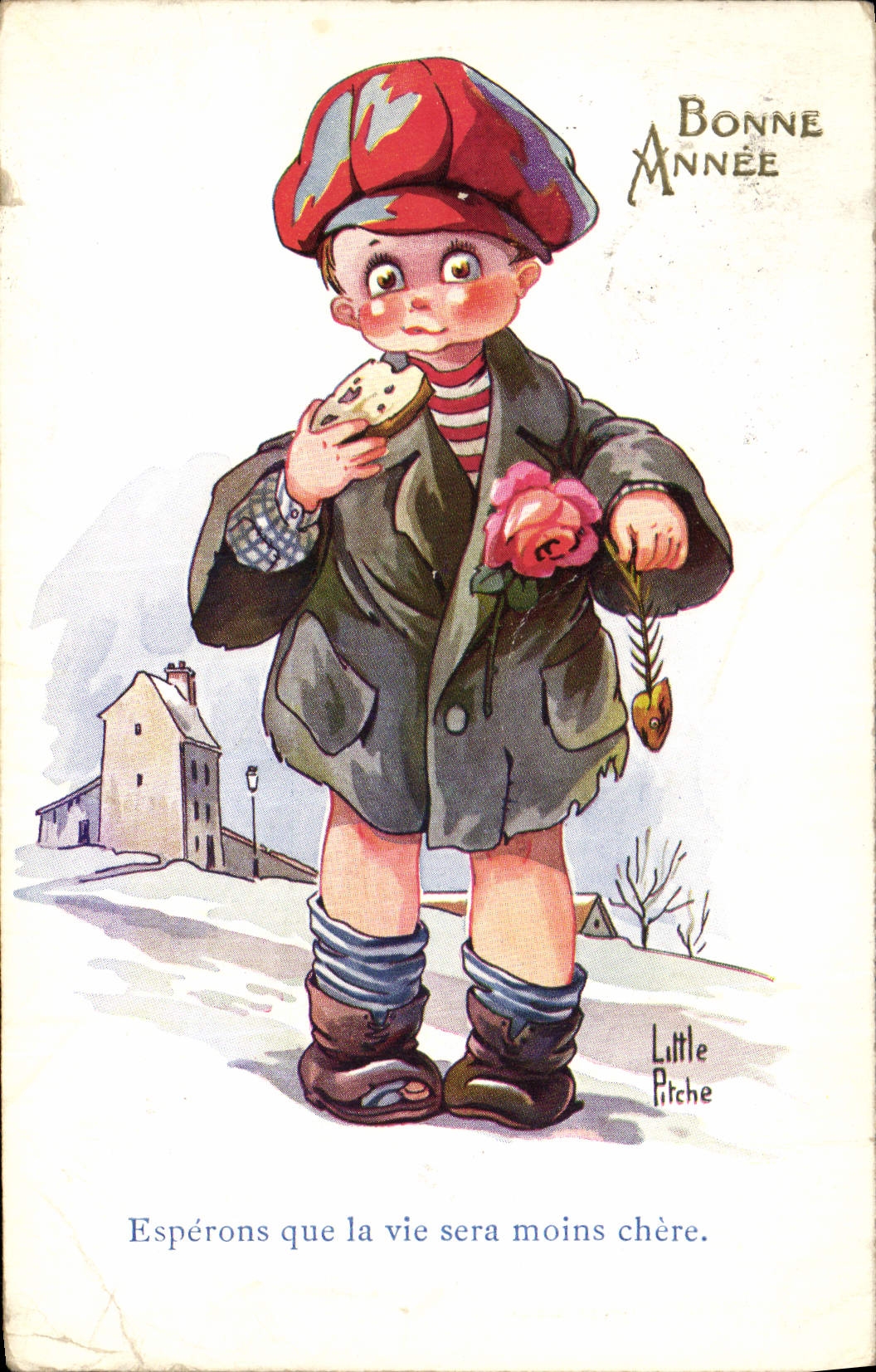 Vintage Postcard Fantasy Illustrator Child Little Pitche