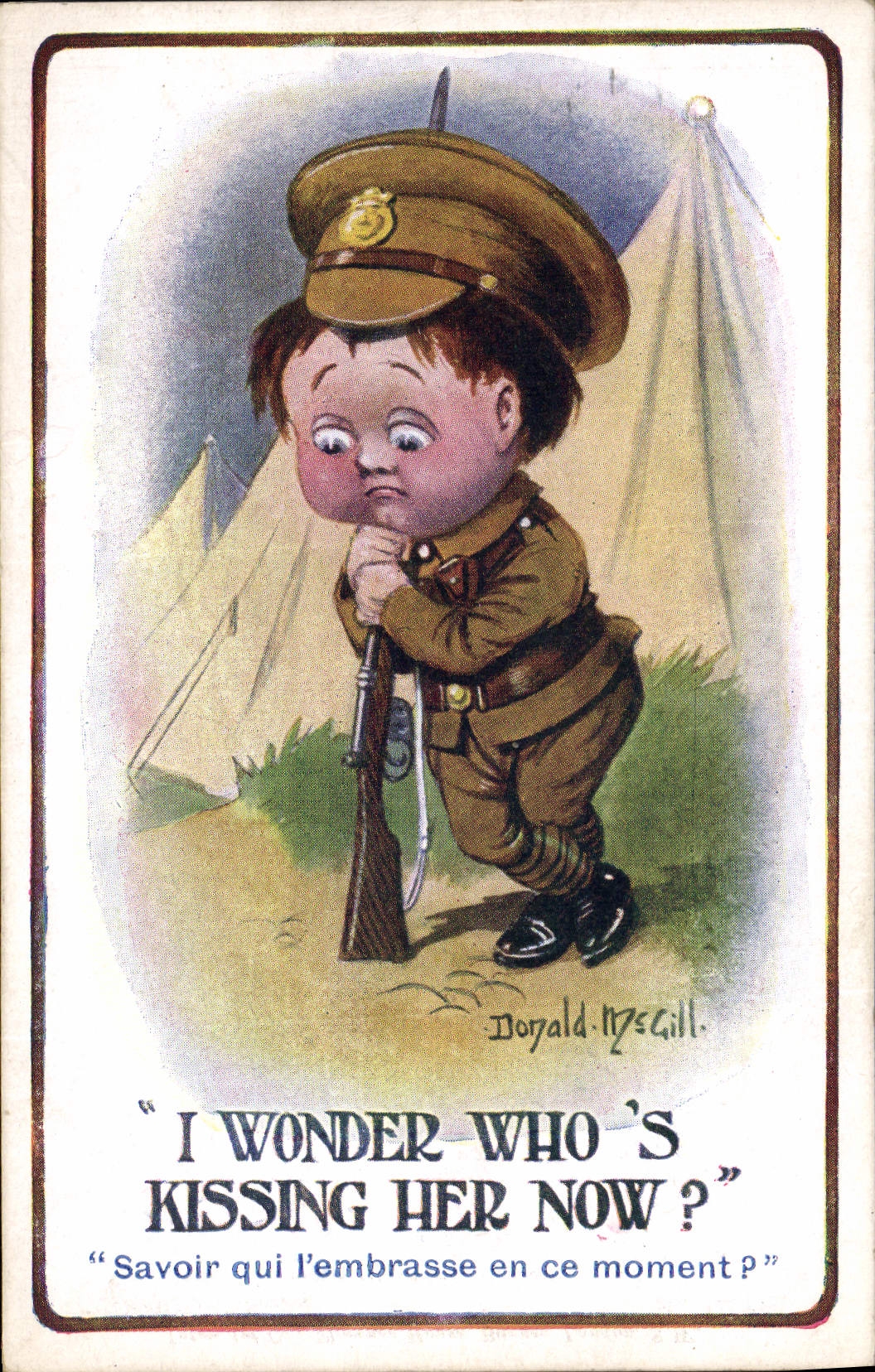 Vintage Postcard Fantasy Illustrator Donald Mc Gill Militaria Child