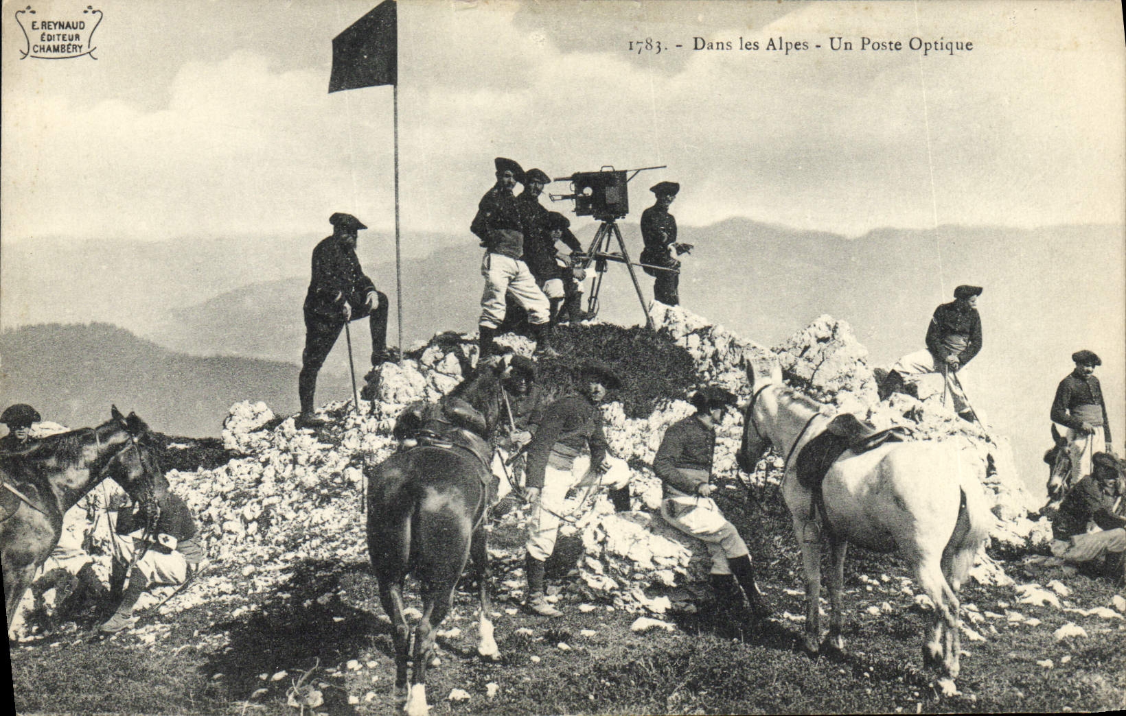 CPA Militaria Chasseurs alpins Un poste optique 