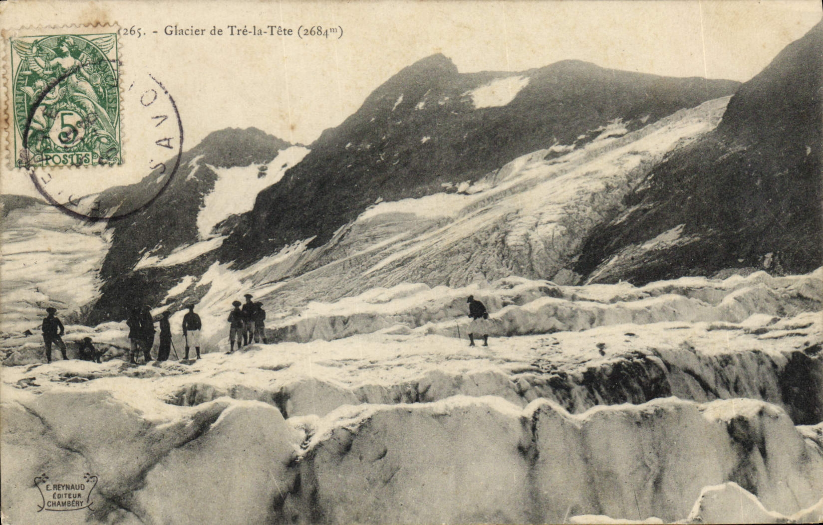 Vintage Postcard Militaria Alpine hunters Glacier of Very the Head