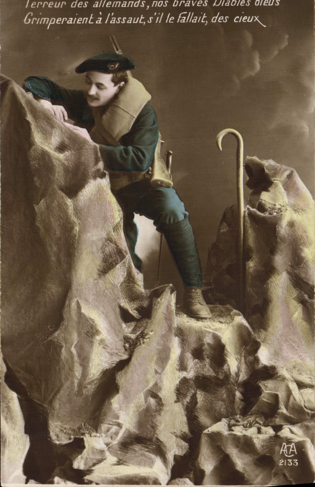 CPA Militaria Chasseurs alpins Diables bleus