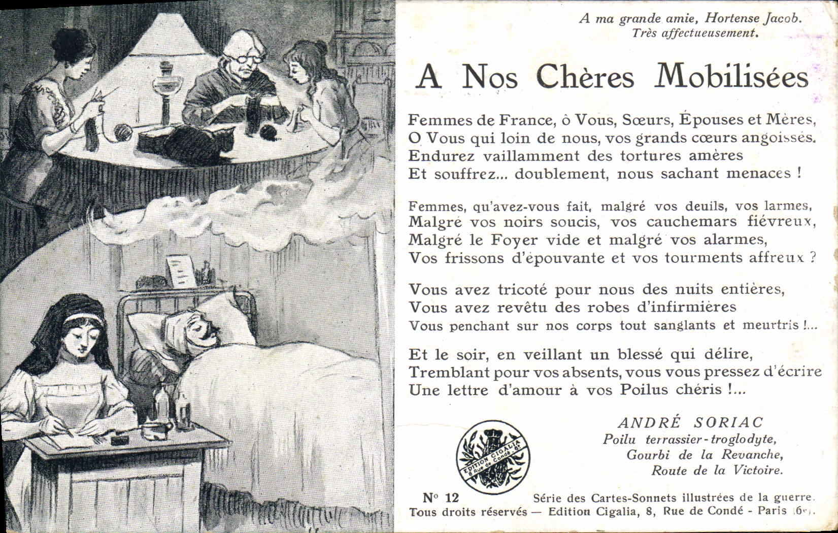 Vintage Postcard Militaria A our expensive mobilisees Andr Soriac