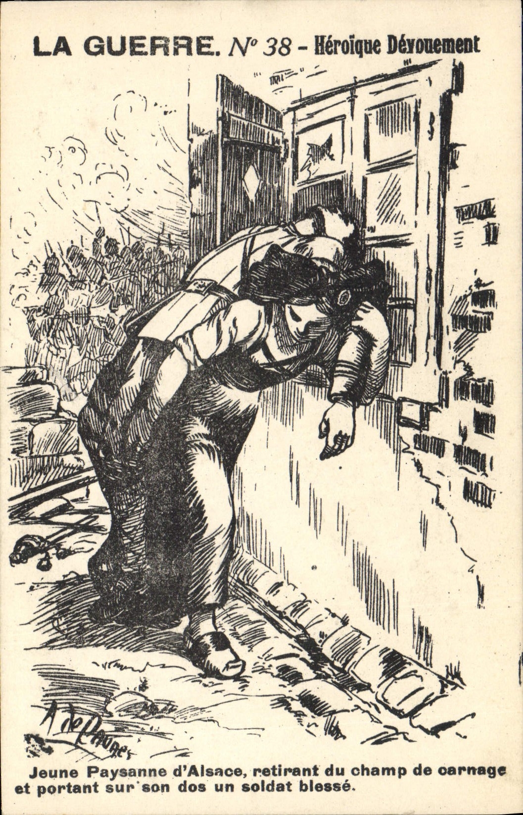 CPA Militaria Heroique devouement Alsace