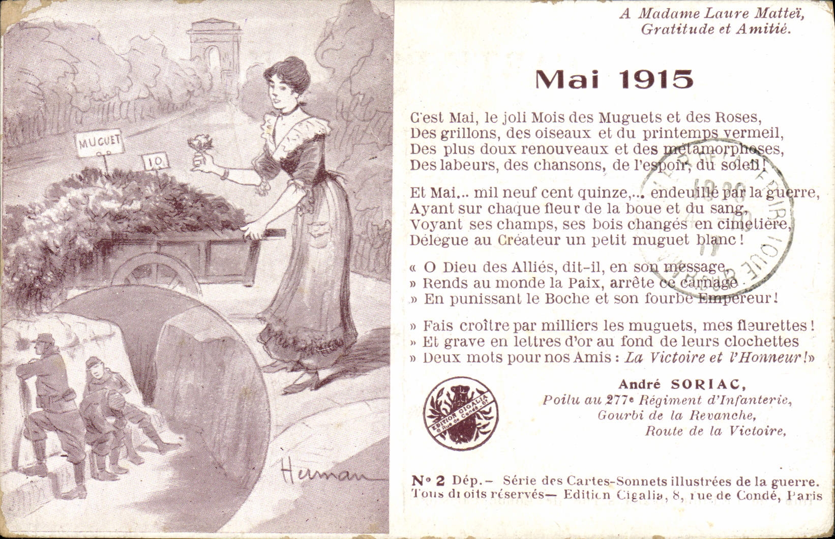 CPA Militaria Mai 1915 Muguet