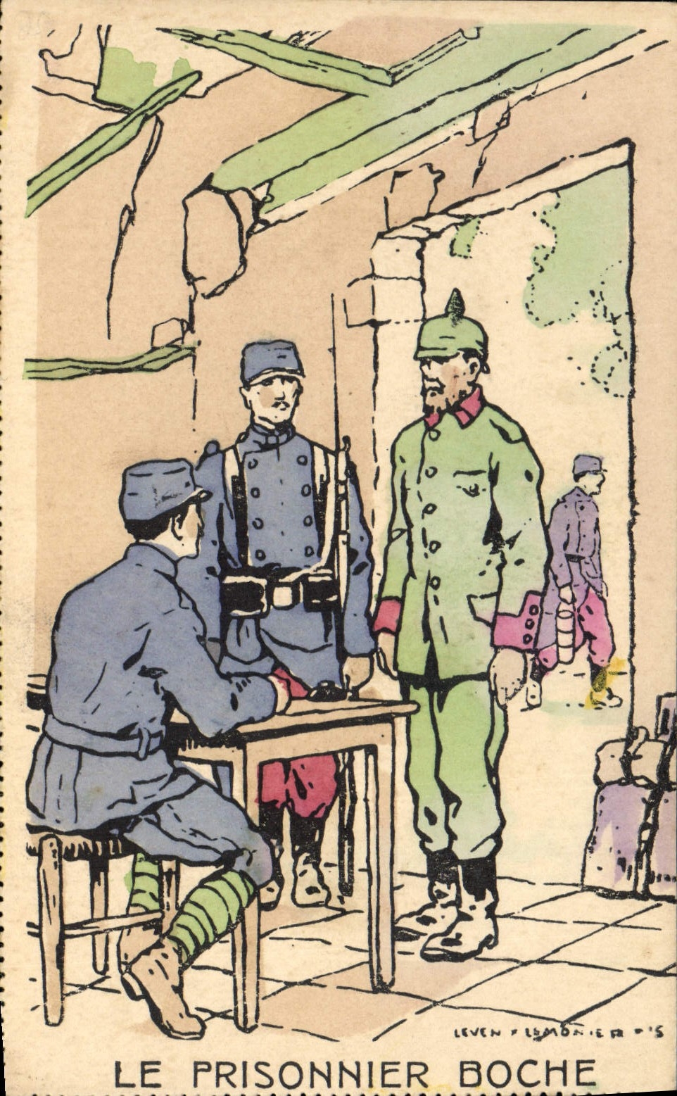 CPA Militaria Le prisonnier boche