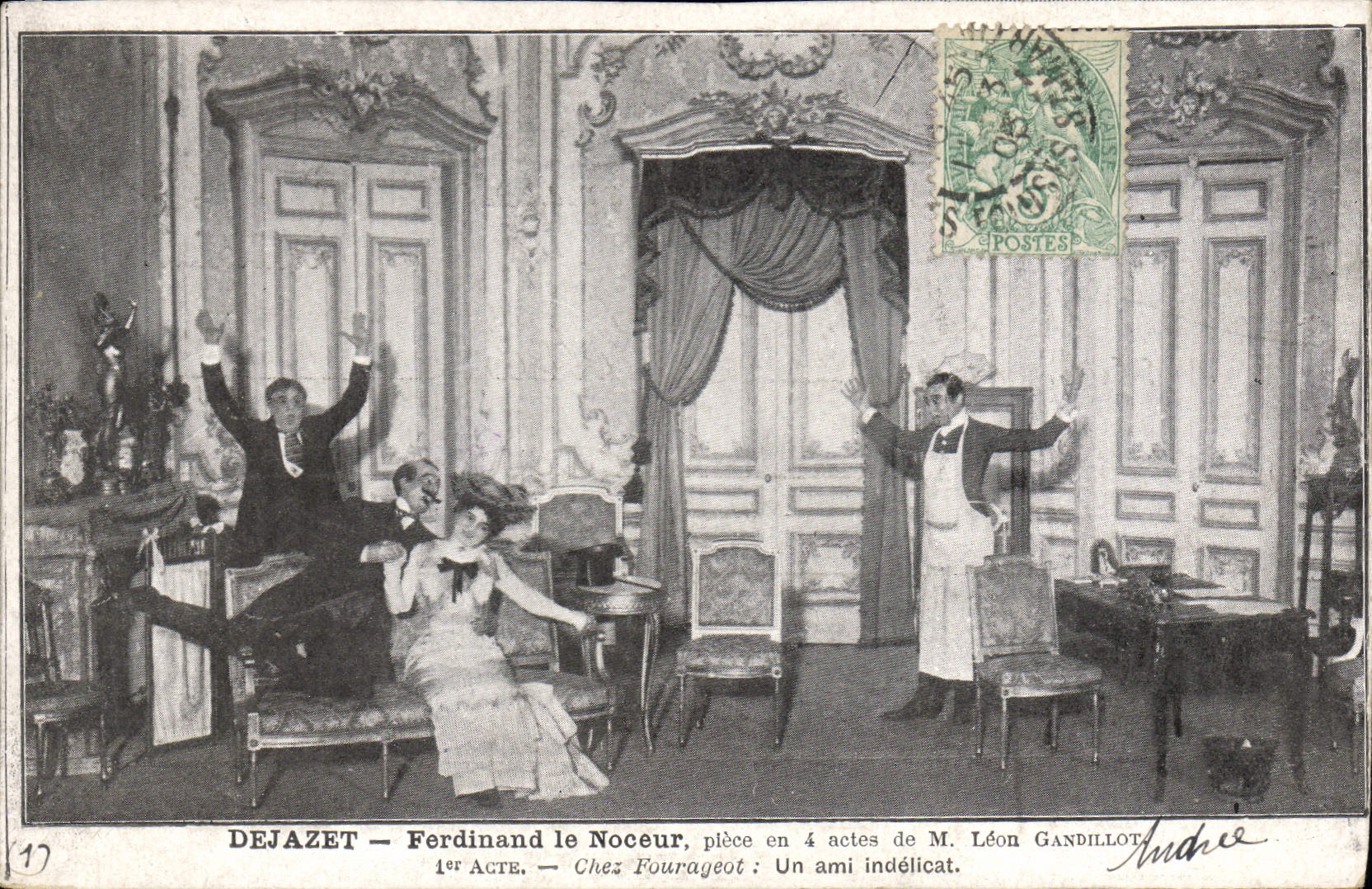 CPA Theatre Dejazet Ferdinand le noceur Chez Fourageot Un ami indelicat