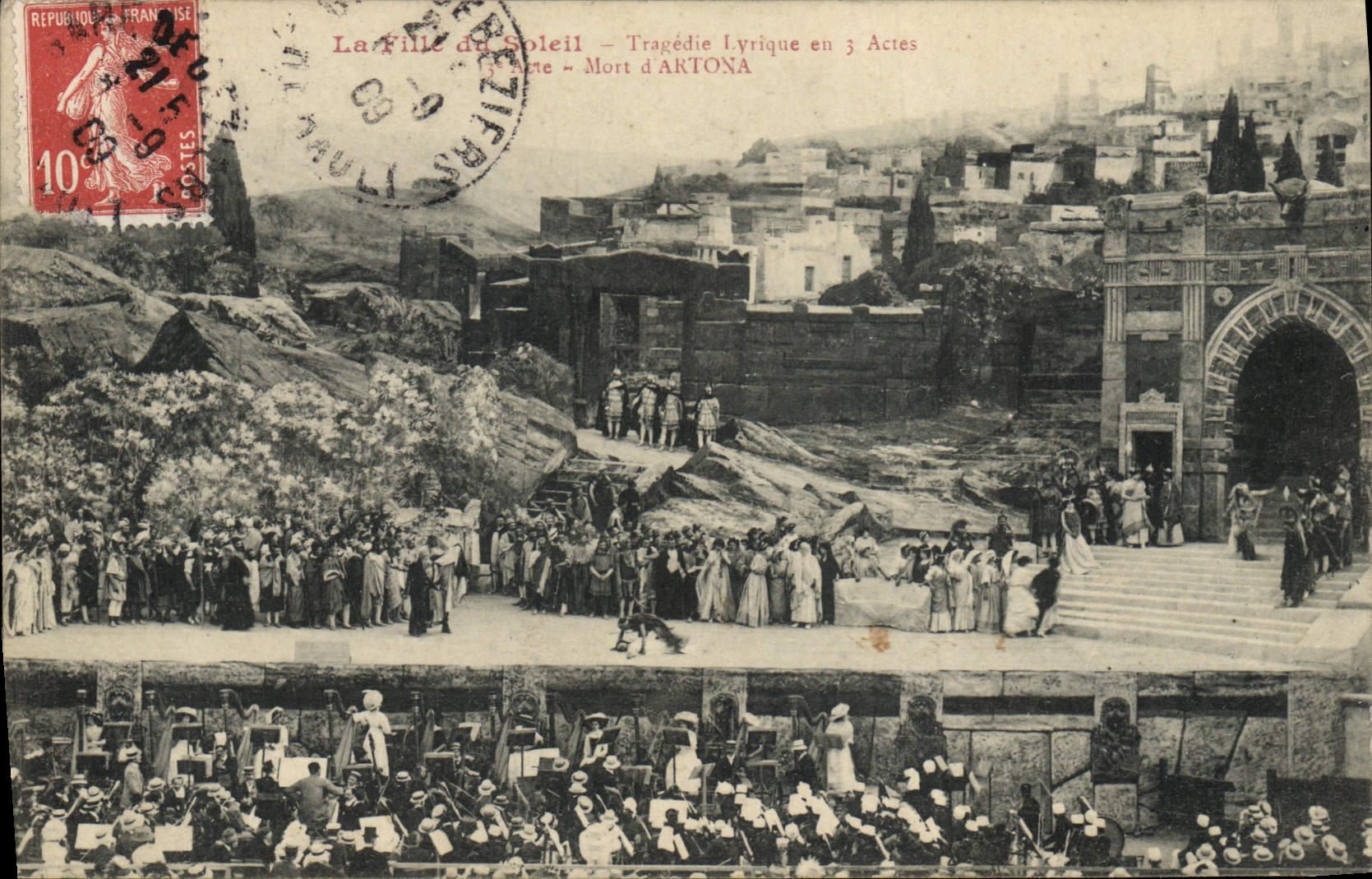 CPA Theatre la fille du soleil Tragedie lyrique mort d'Artona