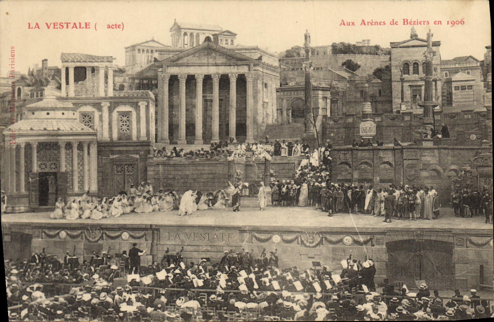 CPA Theatre La Vestale Aux arenes de Beziers en 1906 