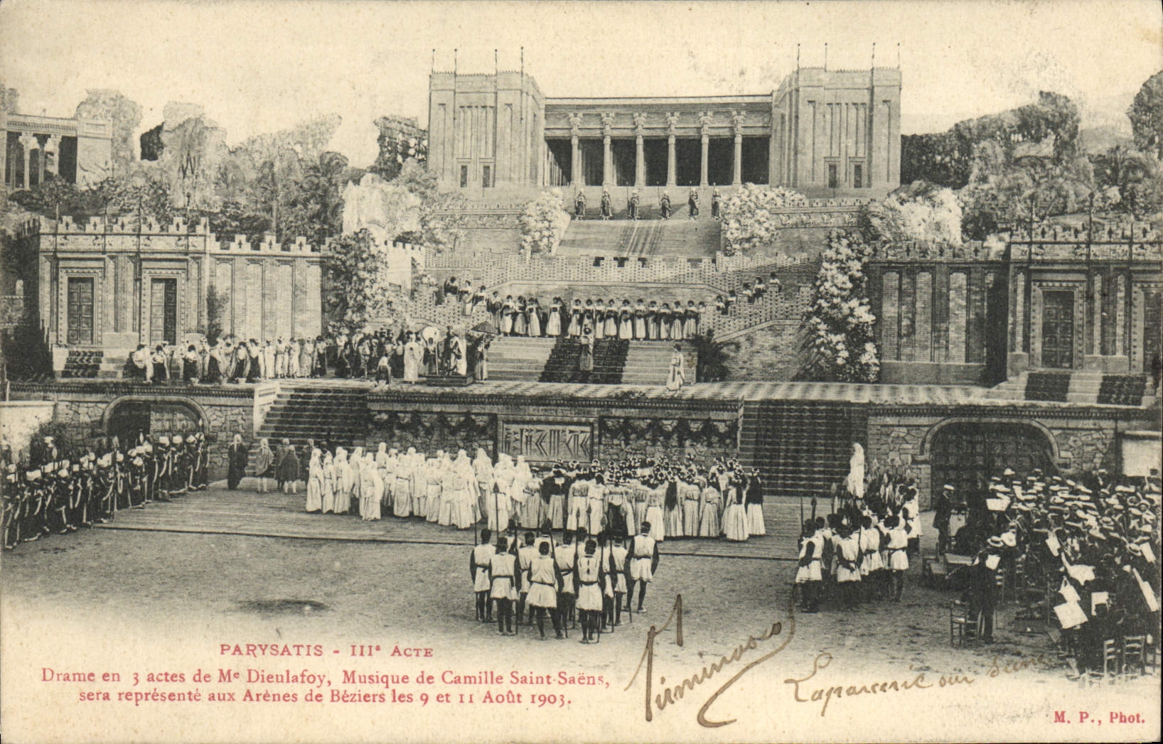 CPA Theatre Parysatis Dieulafoy Camille Saint Saens 