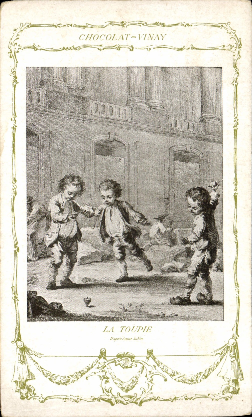 CPA Chocolat Vinay La toupie Enfants 