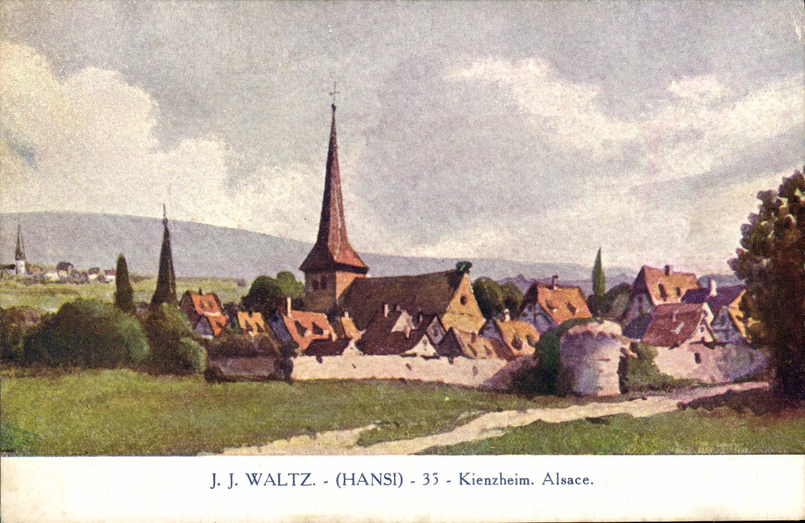 Vintage Postcard Fantasy Illustrator Hansi Alsace Kienzkeim
