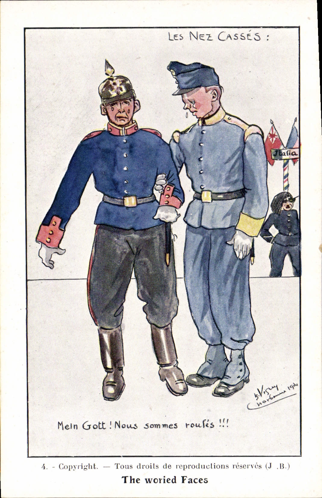 Vintage Postcard Fantasy Illustrator the noses Militaria break-ins