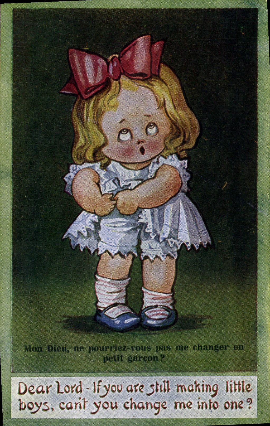 Vintage Postcard Fantasy Illustrator Child My God