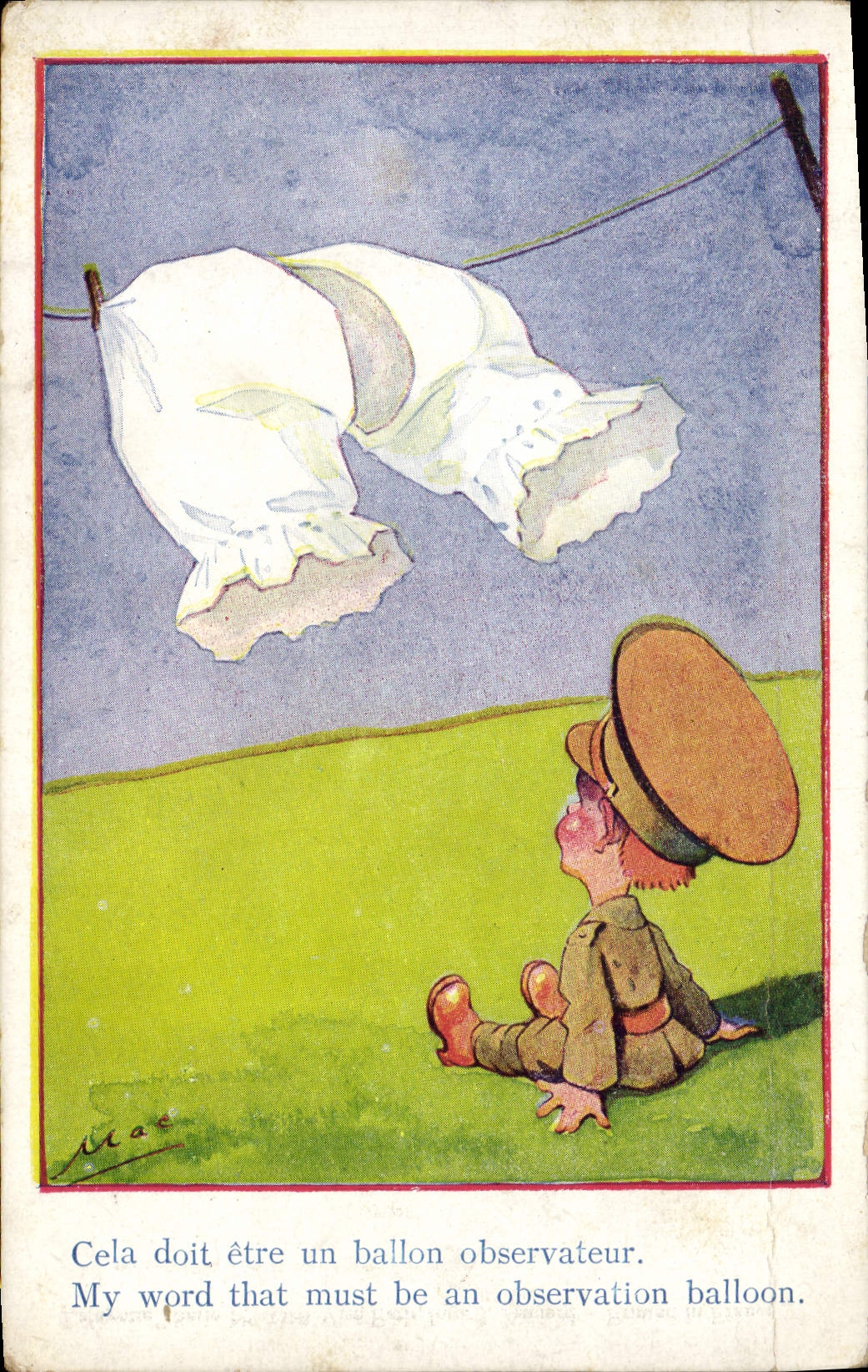 Vintage Postcard Fantasy Illustrator Mac Militaria Child