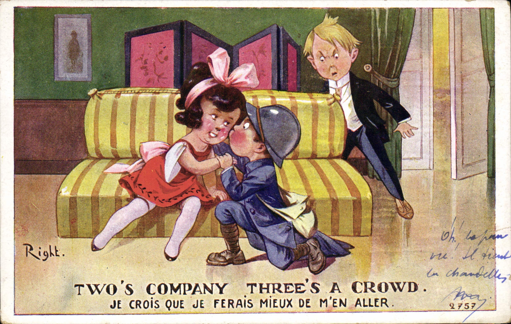 Vintage Postcard Fantasy Illustrator Right Militaria Children