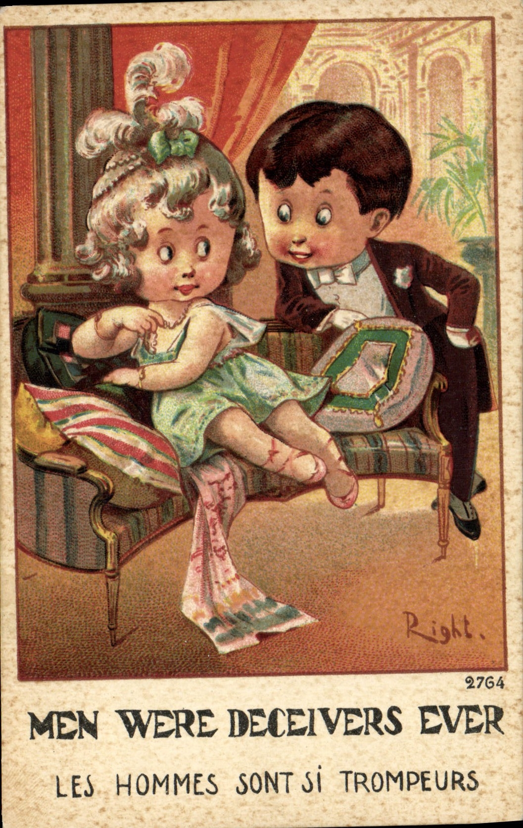 Vintage Postcard Fantasy Illustrator Right Children