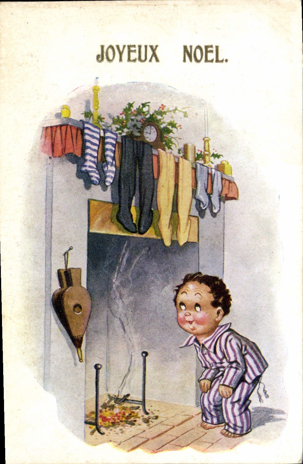 Vintage Postcard Fantasy Illustrator Child Merry Christmas