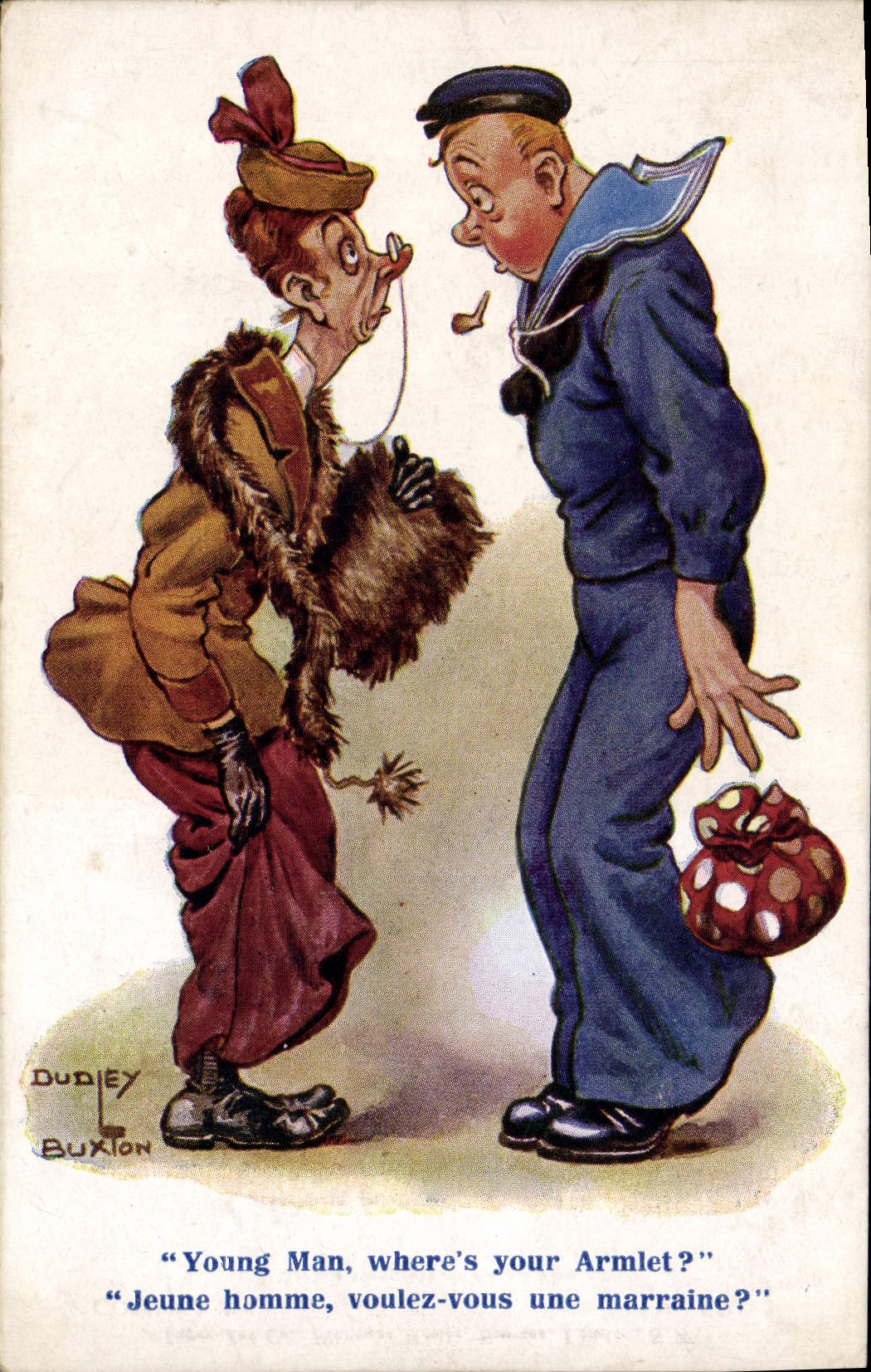 Vintage Postcard Fantasy Illustrator Dudley Buxton Marine Militaria