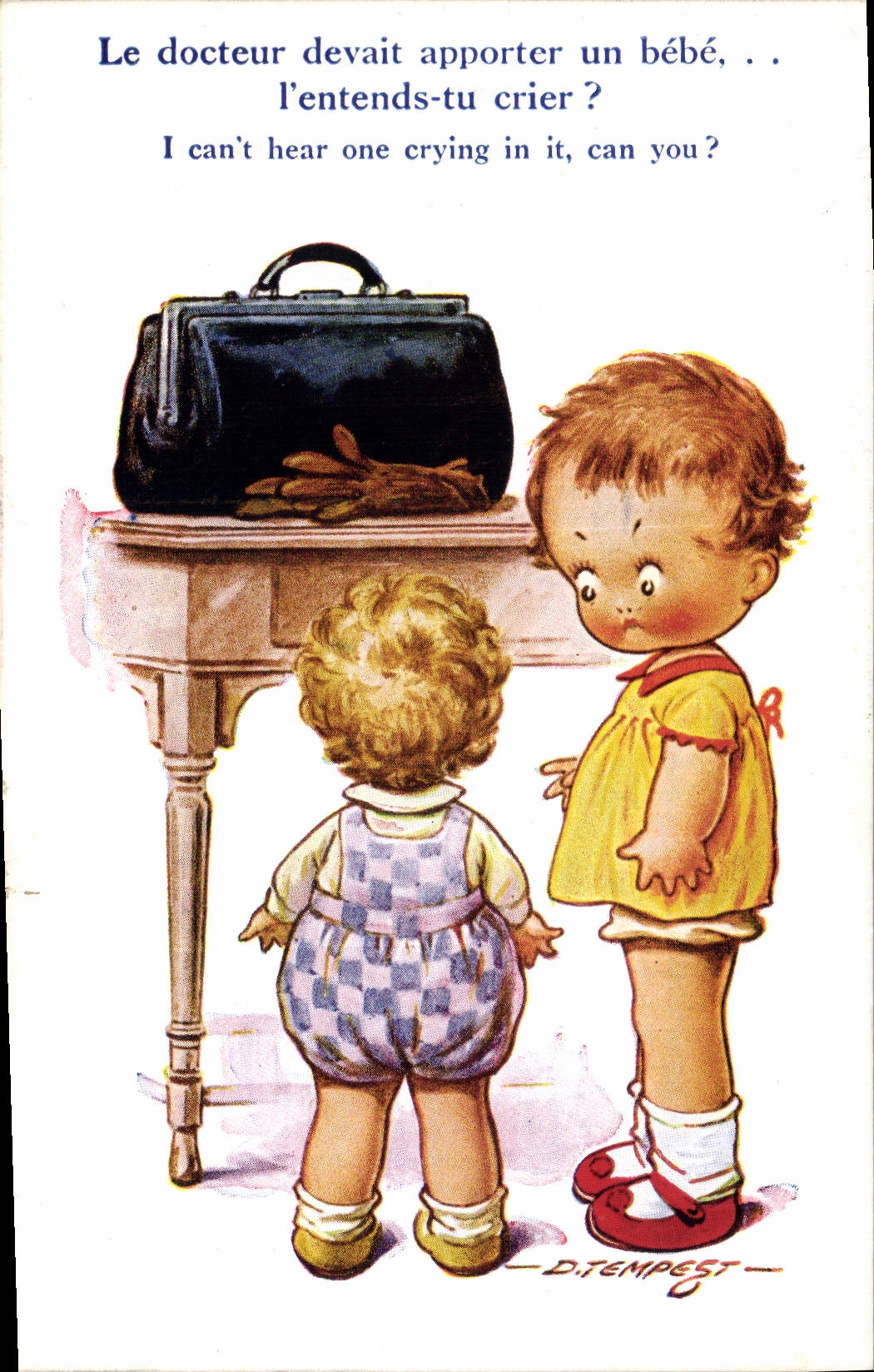 Vintage Postcard Fantasy Illustrator Tempest Children