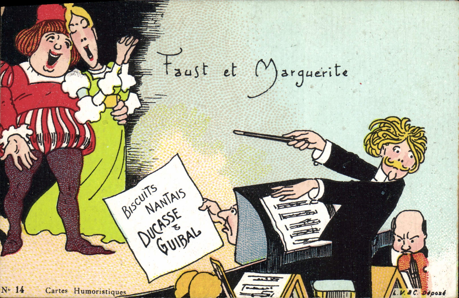 Postal Faust y Margarita Galletas Nantés Ducasse y Guibal CUMBRE