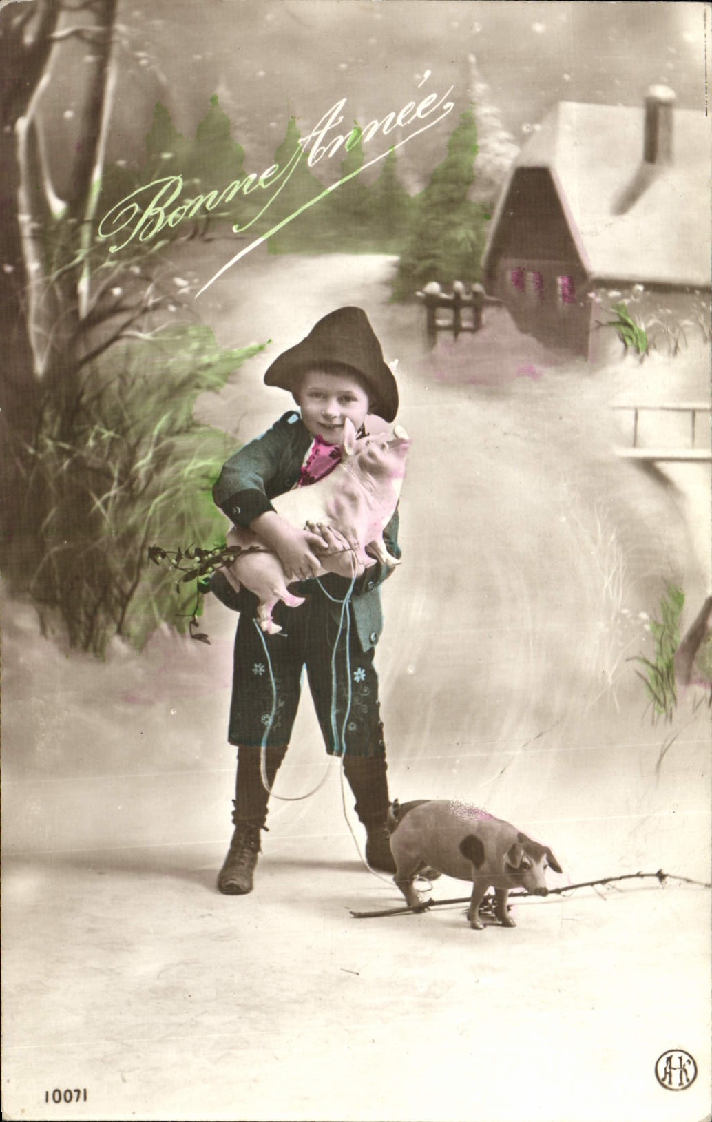 CPA Cochon Porc Enfant 