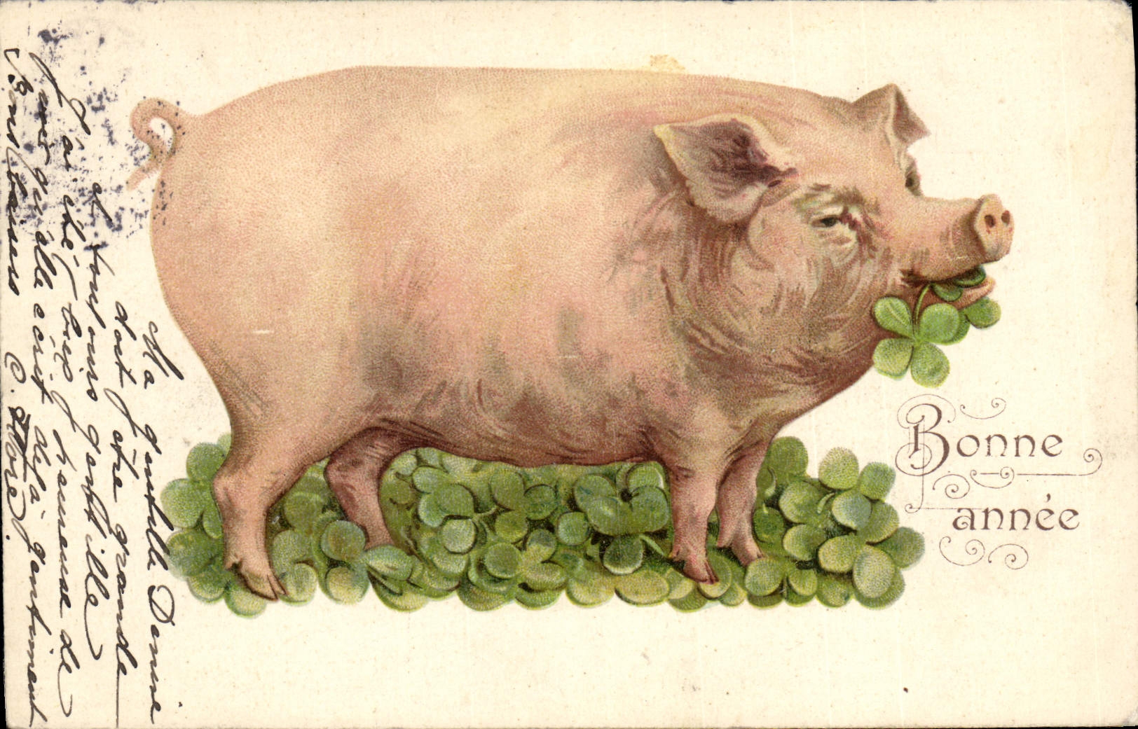 CPA Cochon Porc Trefles
