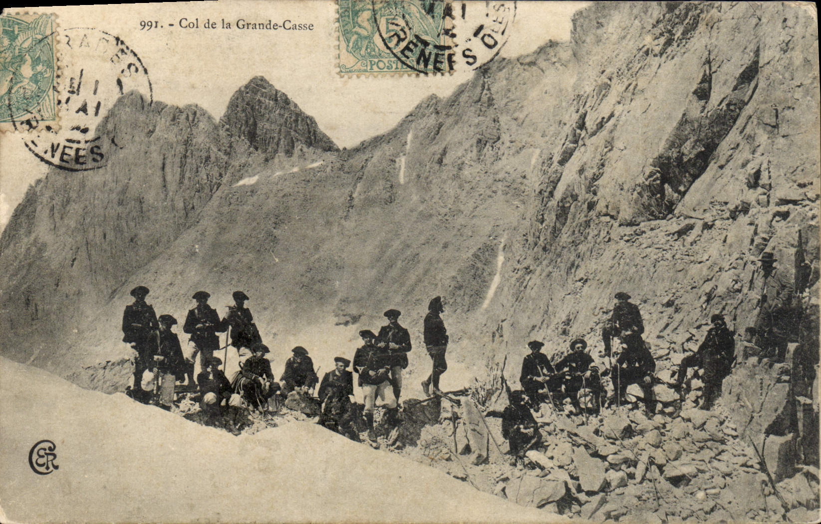 CPA Militaria Chasseurs alpins Col de la Grande Casse