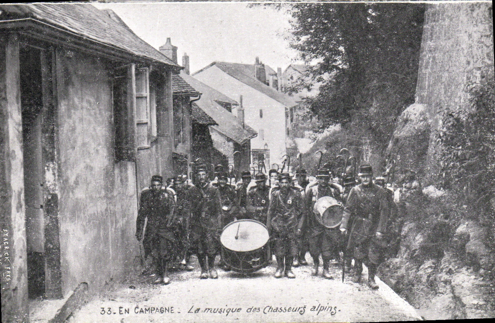 Vintage Postcard Militaria Alpine hunters In shift music