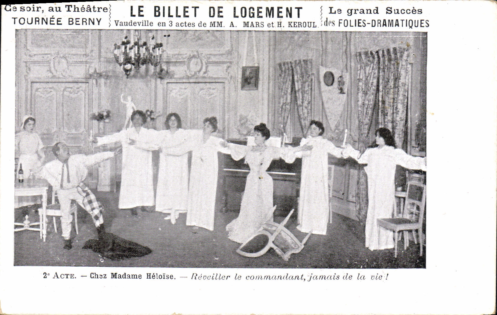 CPA Theatre Le billet de logement Mars Keroul Tournee Berny Chez Madame Heloise 