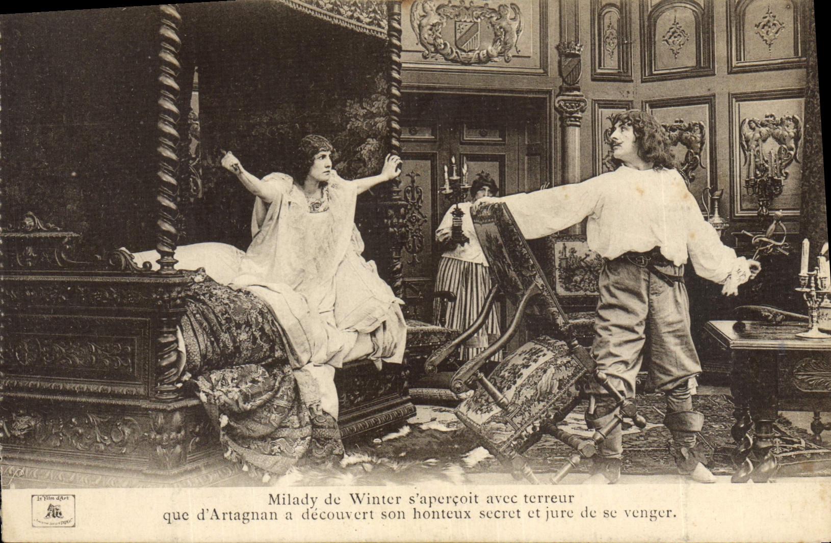 CPA Theatre Milady de Winter s'apercoit avec terreur que d'Artagnan a decouvert son honteux secret Mousquetaire 