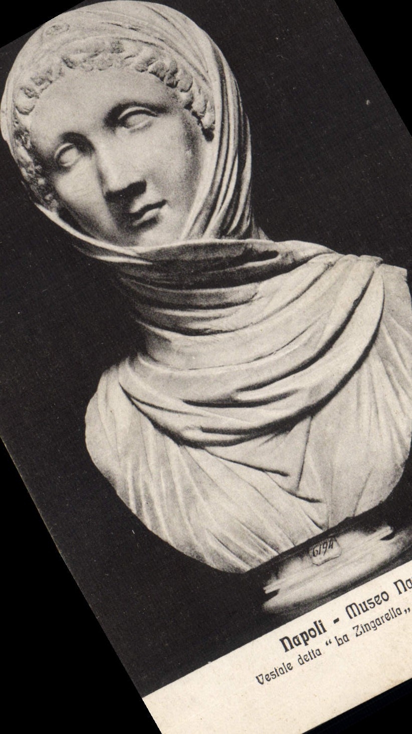Vintage Postcard Napoli Museo Nazionale Vestal della Zingarella