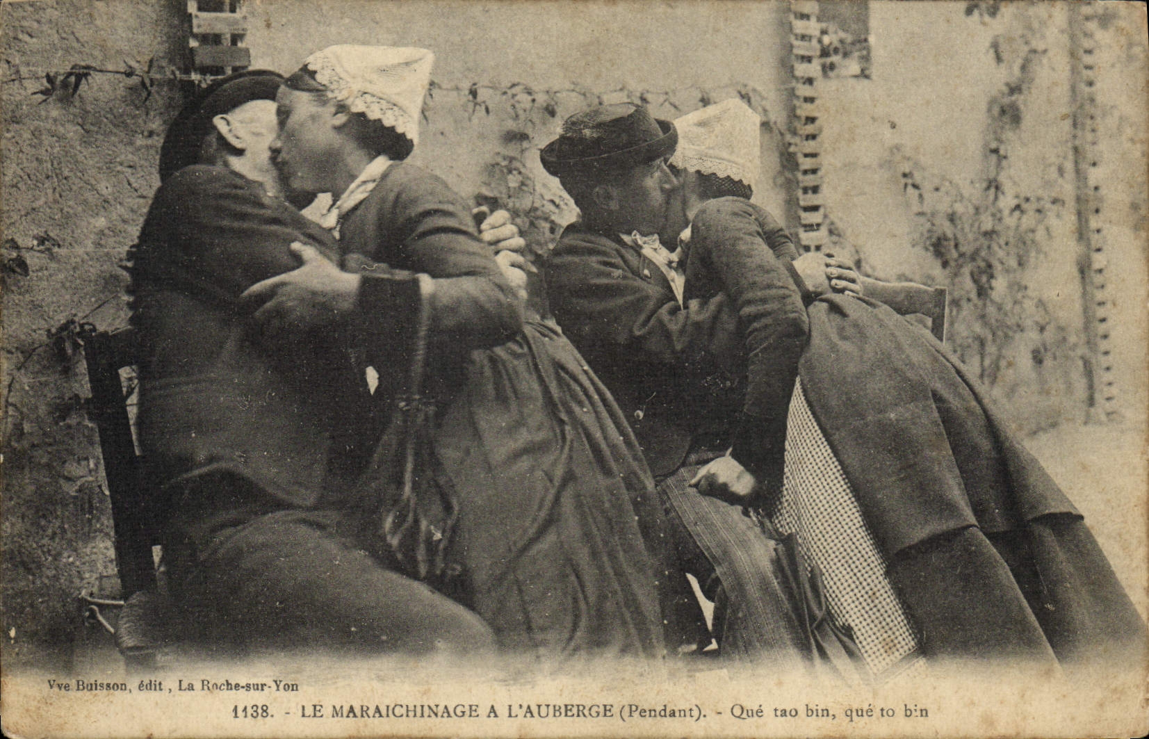 Vintage Postcard Folklore the maraichinage has the inn During