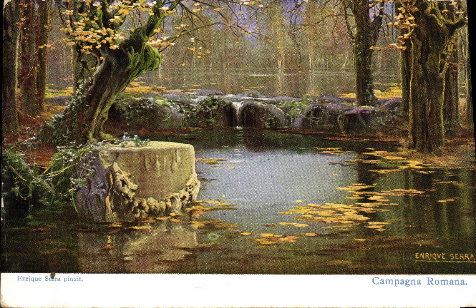 Vintage Postcard Fantaisie Illustrator Enrique Tightened Campagna romana