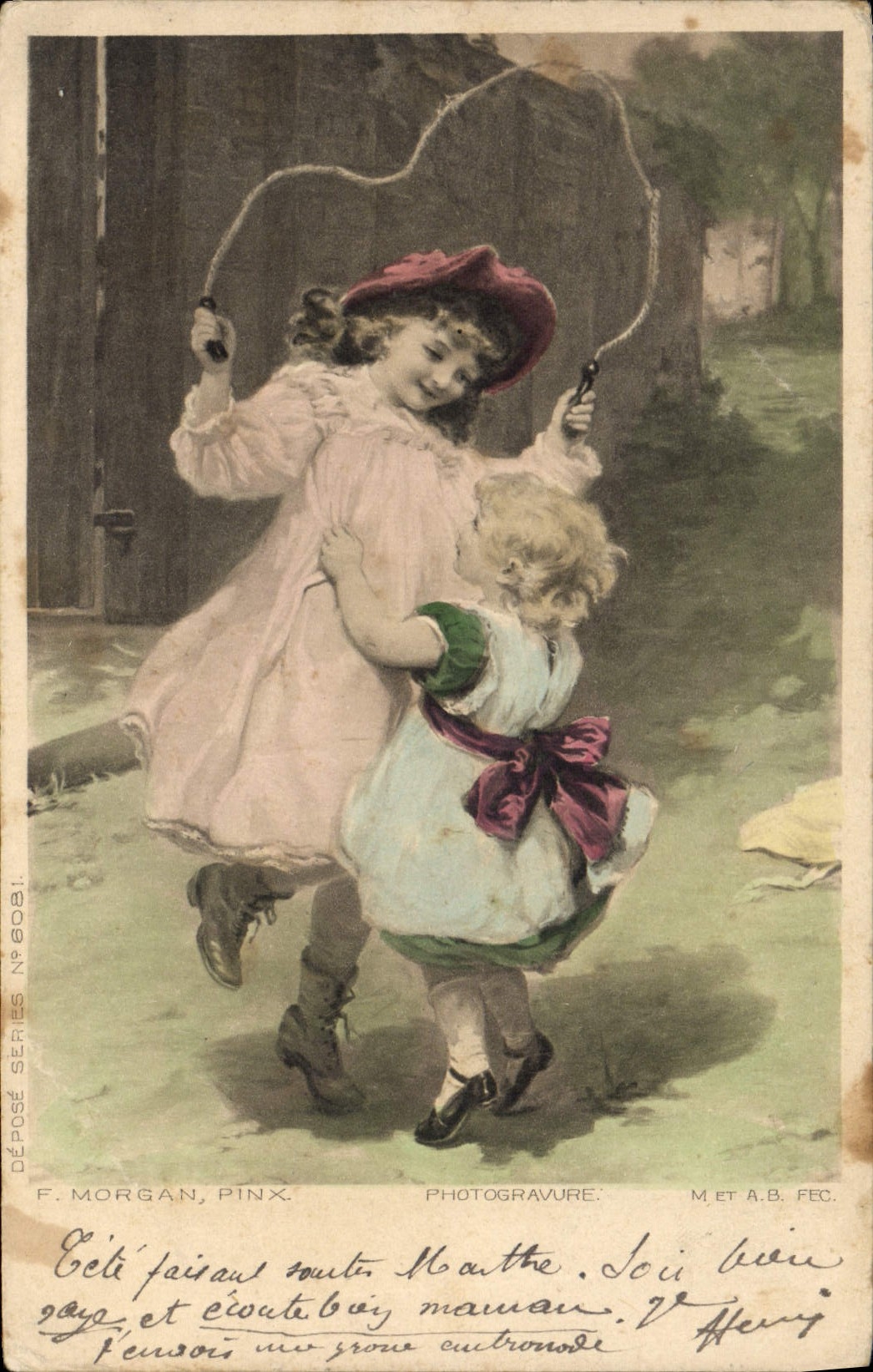CPA Enfants Corde a sauter 