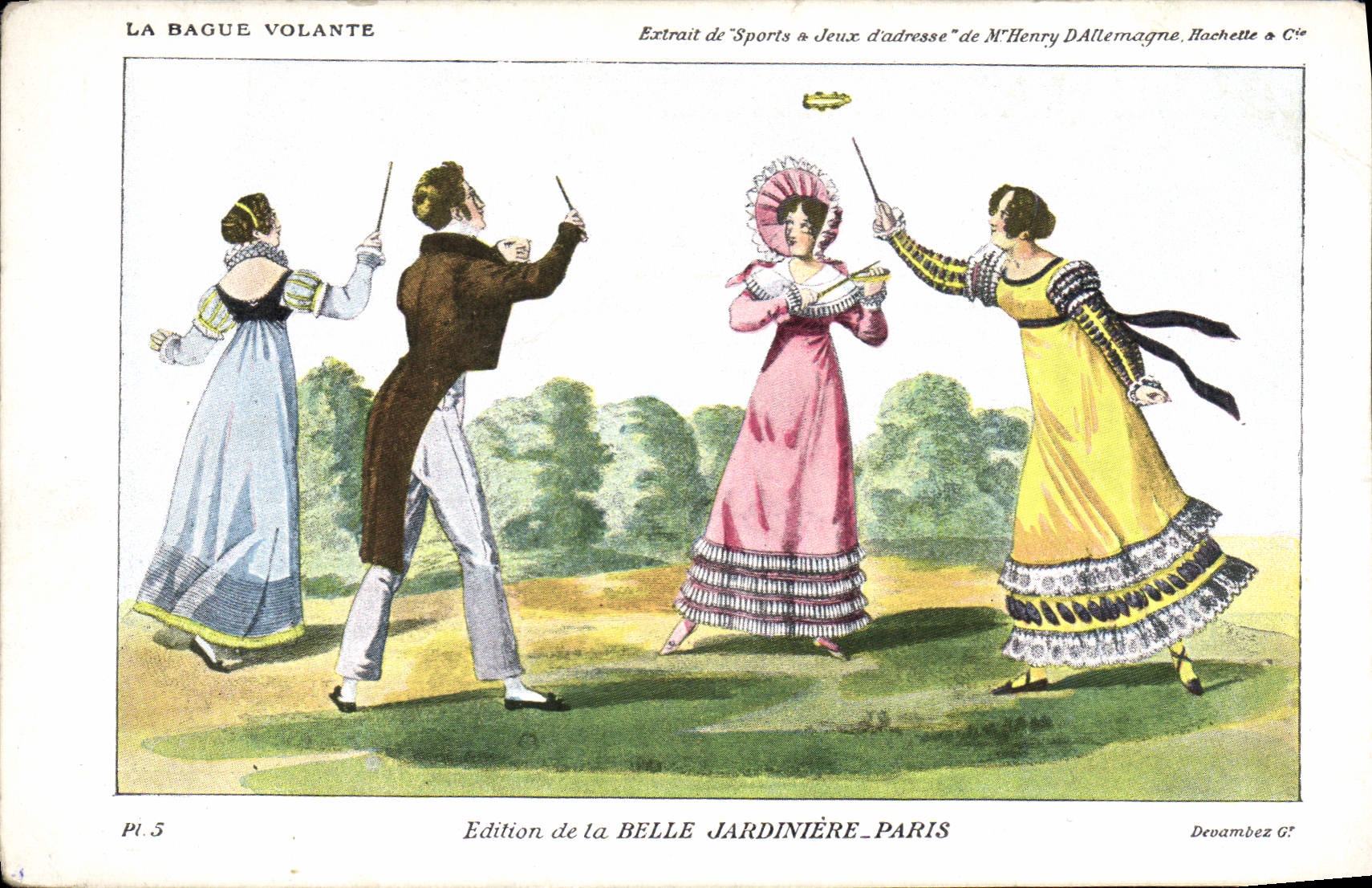 Vintage Postcard the Beautiful Paris Flower stand the flying ring