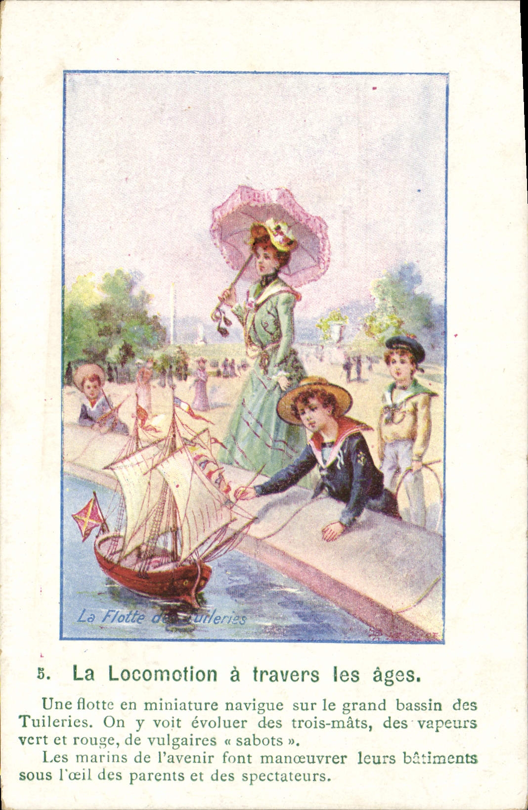CPA La locomotion a travers les Ages Bateau Au Solide Jullien Cours Belsunce Marseille 