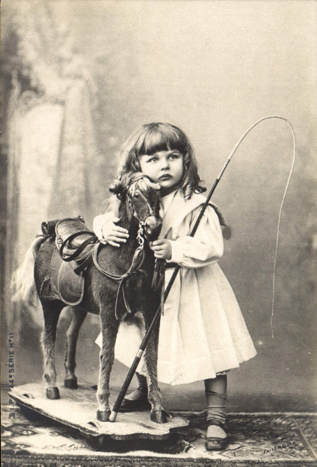 Vintage Postcard Enfant Rocking horse