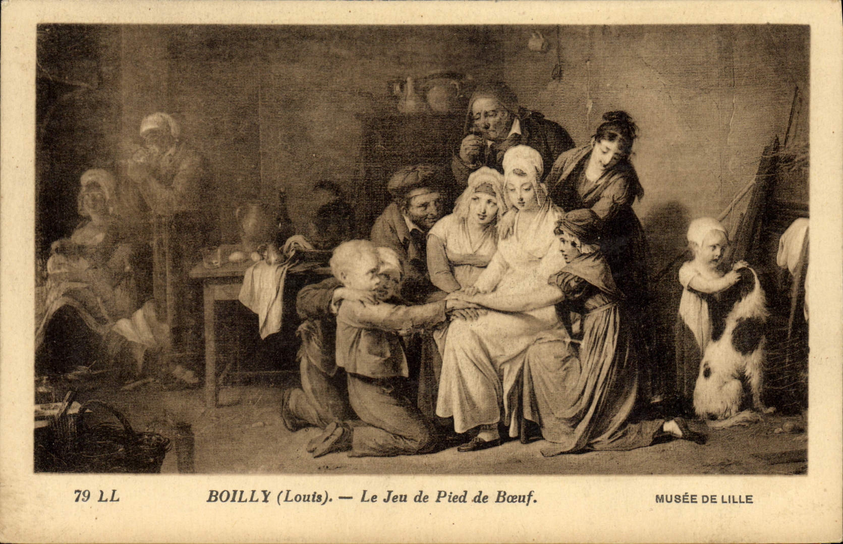 Vintage Postcard Boilly play of Foot of beef animal Museum of Lille