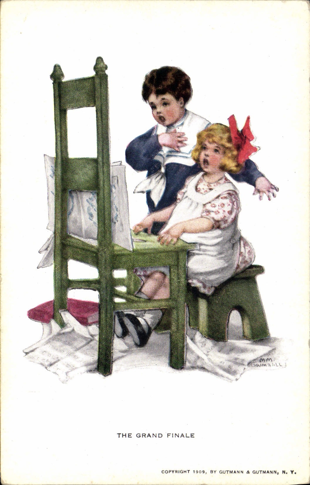 Vintage Postcard Fantasy Illustrator The Children Great finale