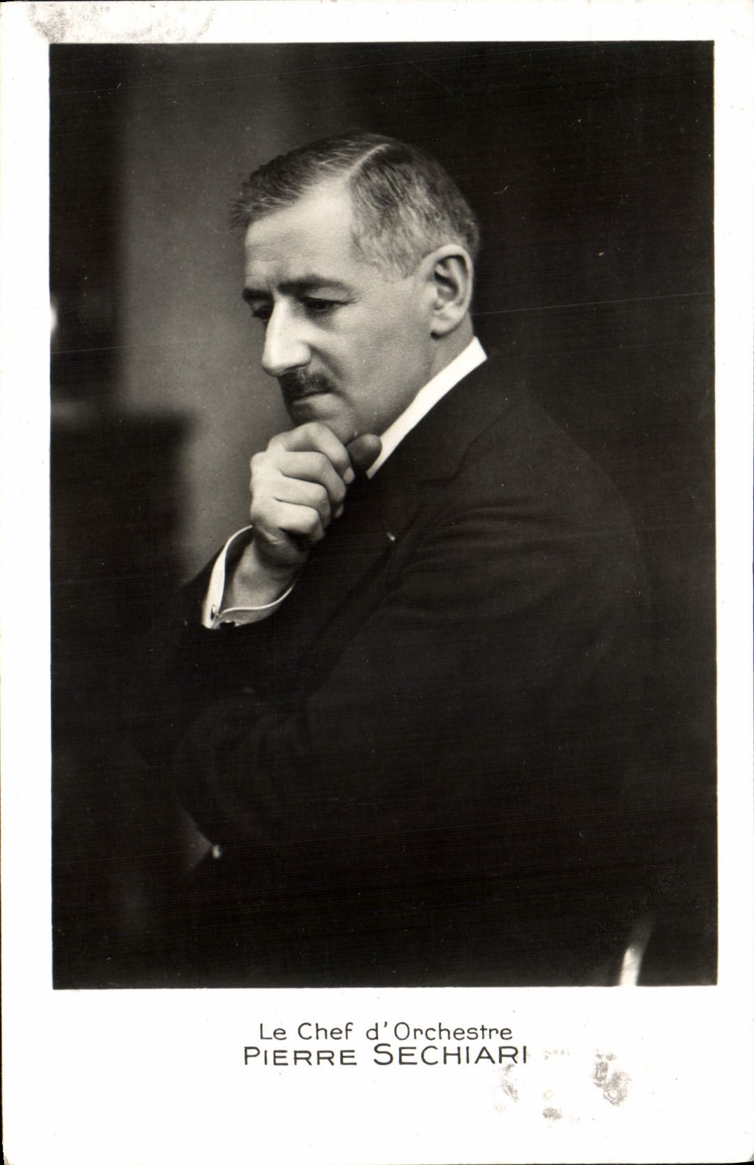Postal Escrito a mano Director de orquesta Pierre Sechiari CUMBRE